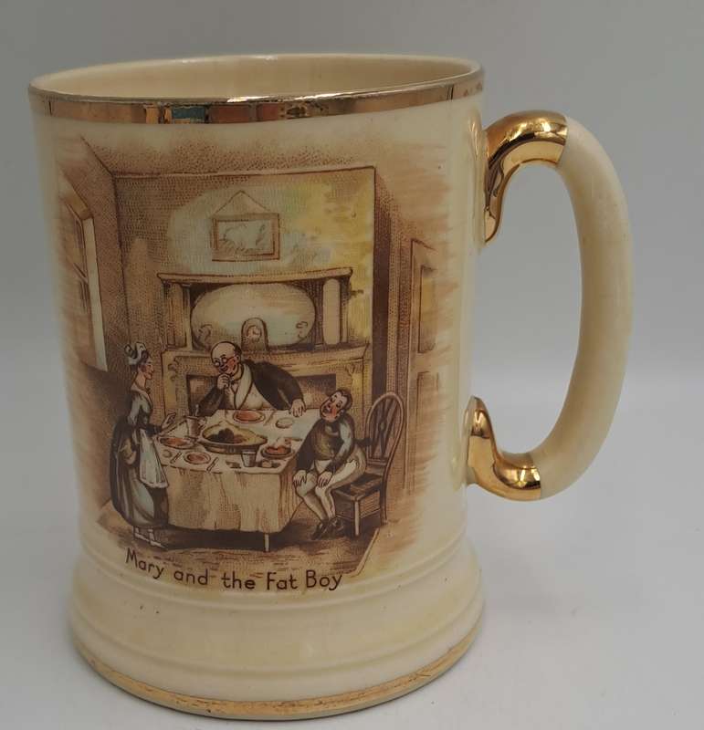 Vintage Arthur Wood Porcelain Tankard No 3752 Mary and the Fat Boy.