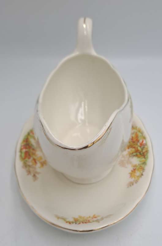 Vintage GRINDLEY Creampetal Gravy Boat with Saucer