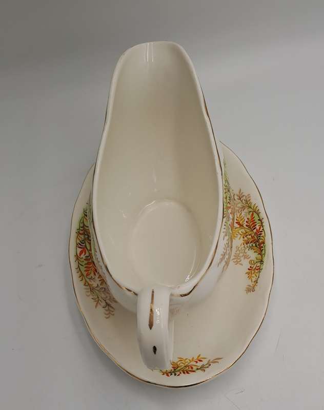 Vintage GRINDLEY Creampetal Gravy Boat with Saucer