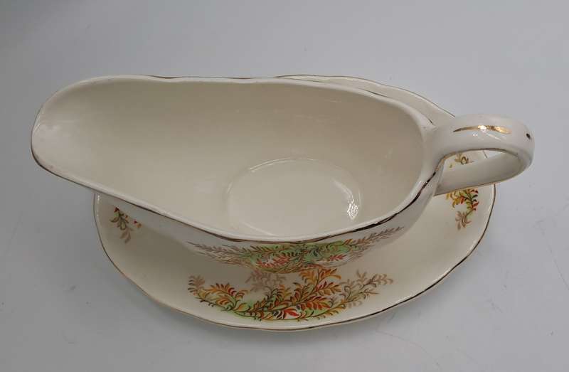 Vintage GRINDLEY Creampetal Gravy Boat with Saucer