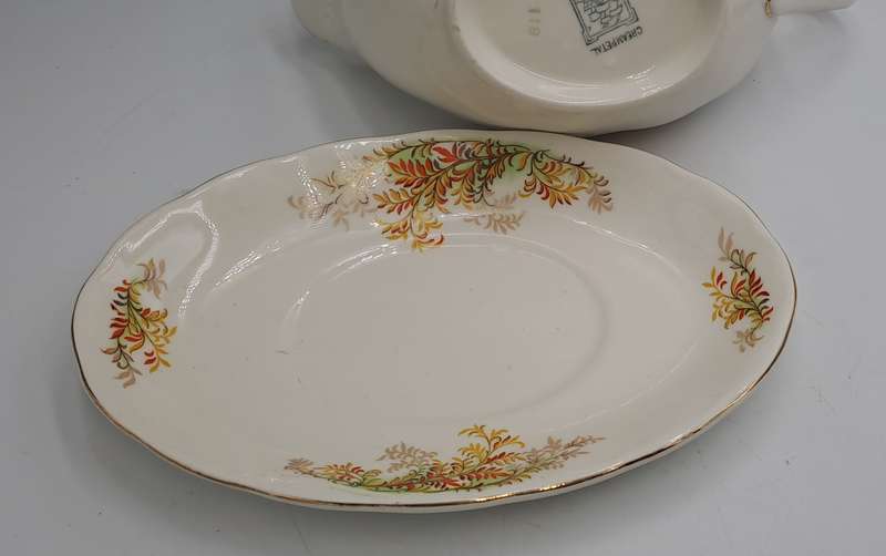 Vintage GRINDLEY Creampetal Gravy Boat with Saucer