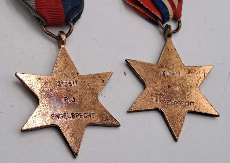 4 WW2 Medals issued to P.J Engelbrecht 313811