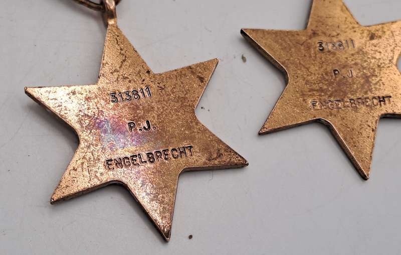 4 WW2 Medals issued to P.J Engelbrecht 313811