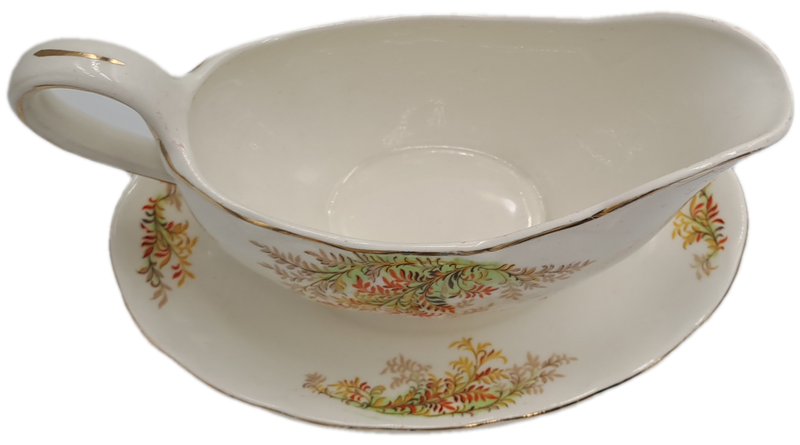 Vintage GRINDLEY Creampetal Gravy Boat with Saucer