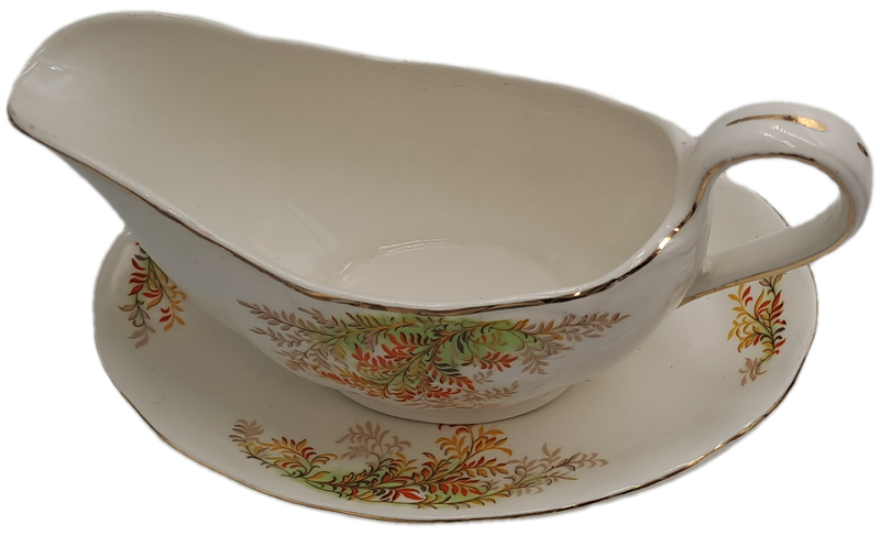 Vintage GRINDLEY Creampetal Gravy Boat with Saucer