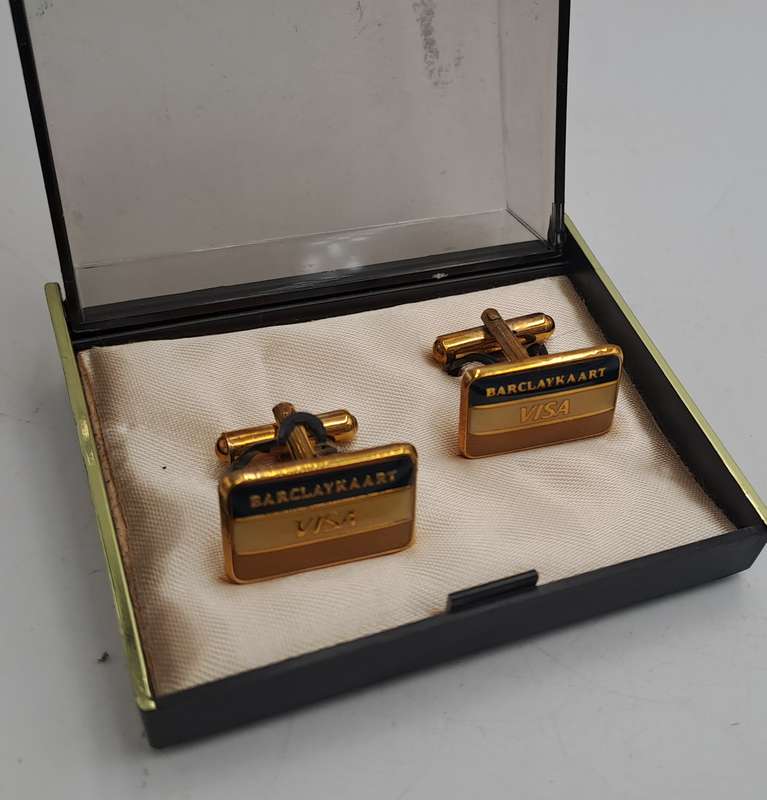 Old South Africa BARCLAYKAART(Afrikaans) Cufflinks in case