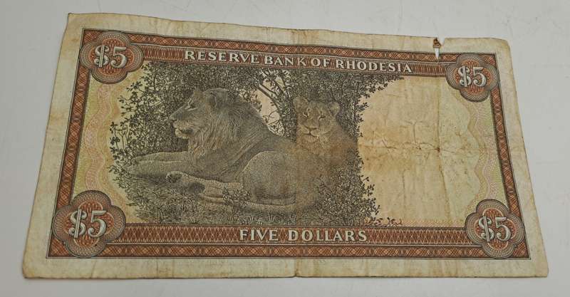 Rhodesia 1978 5 Dollar banknote
