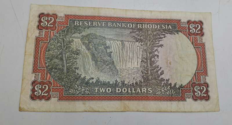 Rhodesia 1979 2 Dollar banknote-Bird Watermark