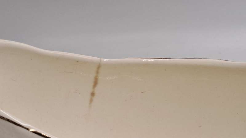 Vintage GRINDLEY Creampetal Gravy Boat with Saucer (Boat has a hairline crack)