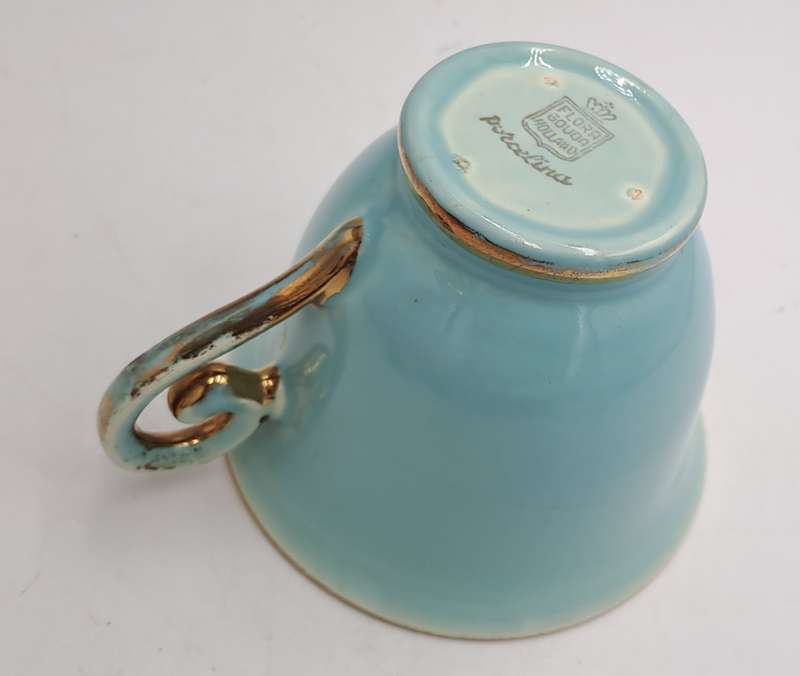 Vintage Flora Gouda Blue Tea Cup -Holland -