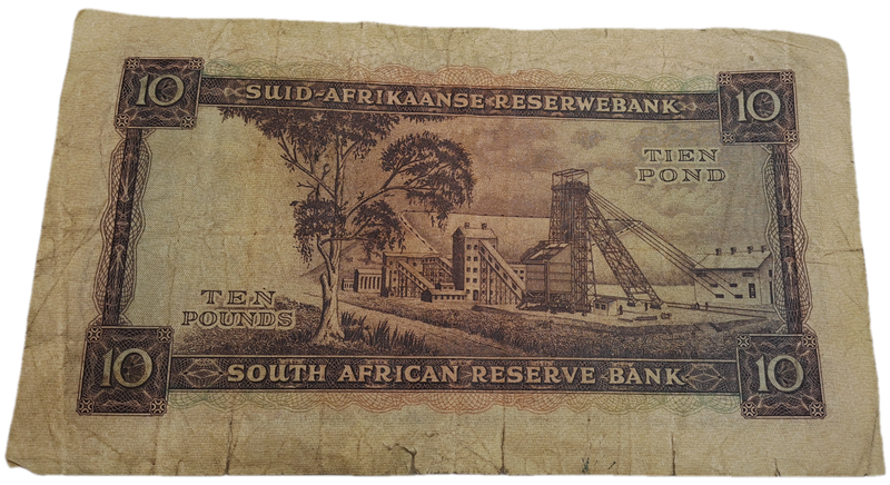 Rare!!! 1955 South Africa 10 Pounds Note Afrikaans-English-M.H de Kock