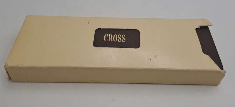 1/20 14kt Rolled Gold Cross Ball pen (need new refill)-metal Case-FNB Branded -Made in Ireland