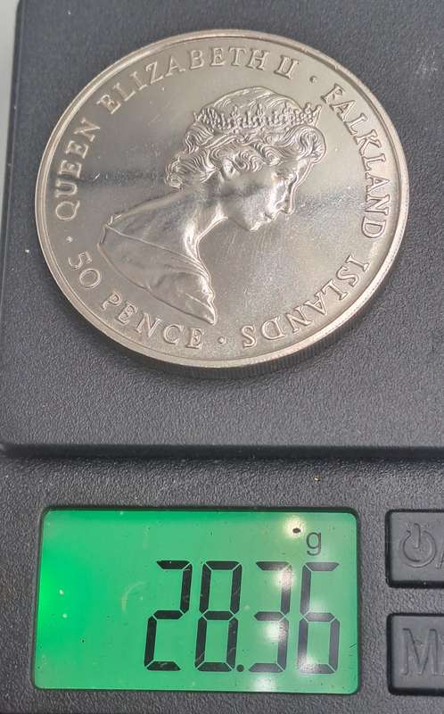1980 Falkland Islands  50 Pence - Elizabeth II 80th Anniversary of the Queen Mother Commemorative