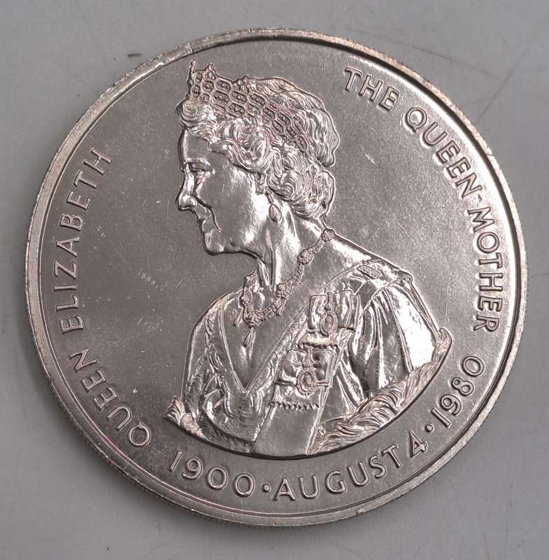 1980 Falkland Islands  50 Pence - Elizabeth II 80th Anniversary of the Queen Mother Commemorative