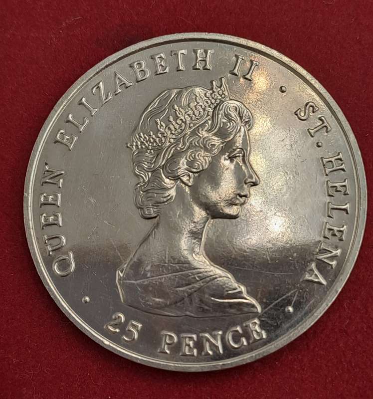 1980 25 Pence British Overseas Territories  Saint Helena, - Elizabeth II Queen Mother