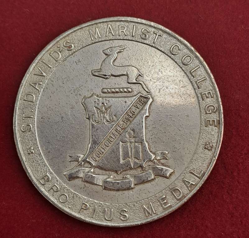 Vintage ST.David's Marist College Bro Plus Medal-Not engraved-Silver Plated - 25 gram