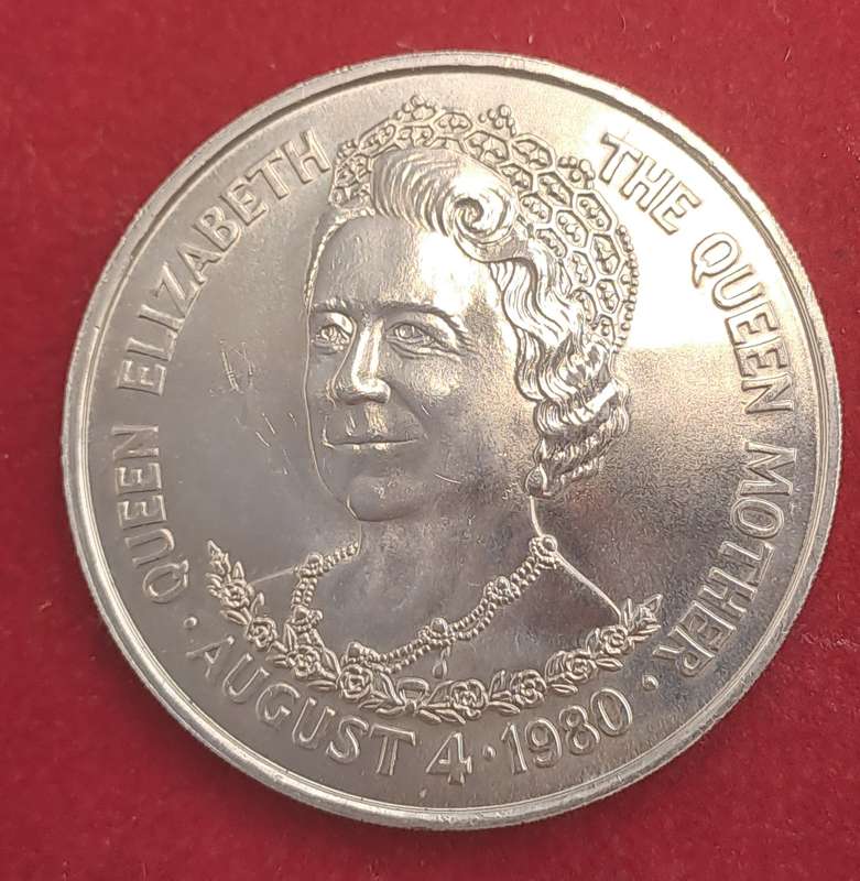 1980 -United Kingdom - 25 Pence -Tristan da Cunha-  Elizabeth II Queen Mother Birthday