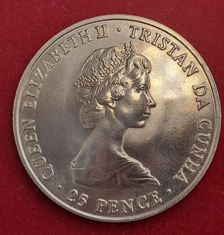 1980 -United Kingdom - 25 Pence -Tristan da Cunha-  Elizabeth II Queen Mother Birthday