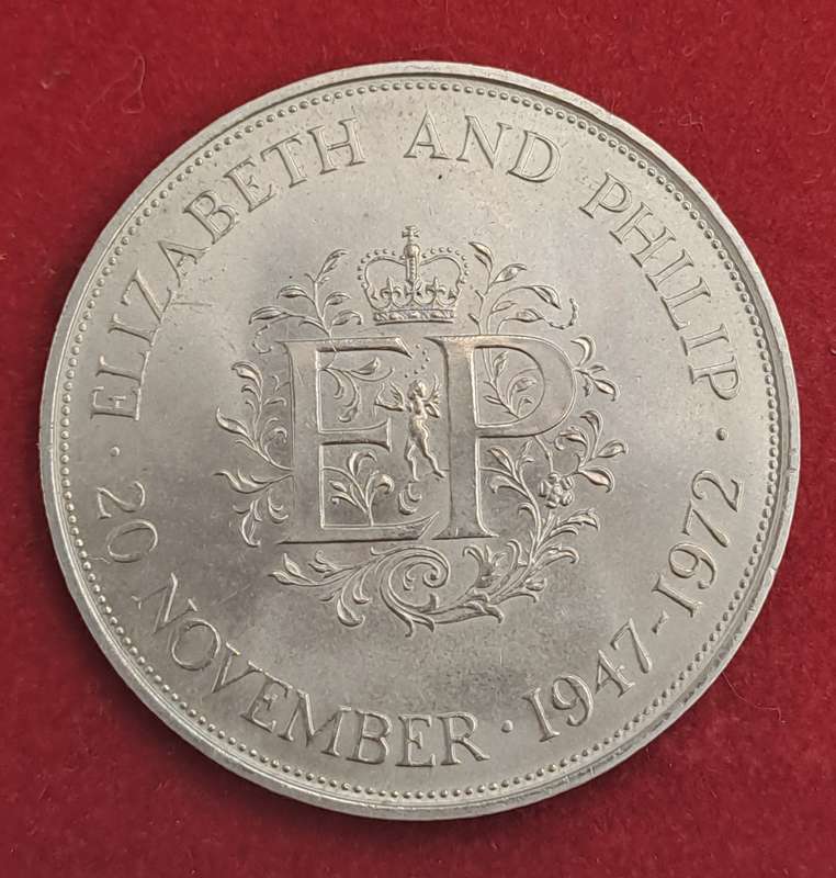 1972 United Kingdom 25 New Pence - Elizabeth II Silver Wedding, Silver Proof