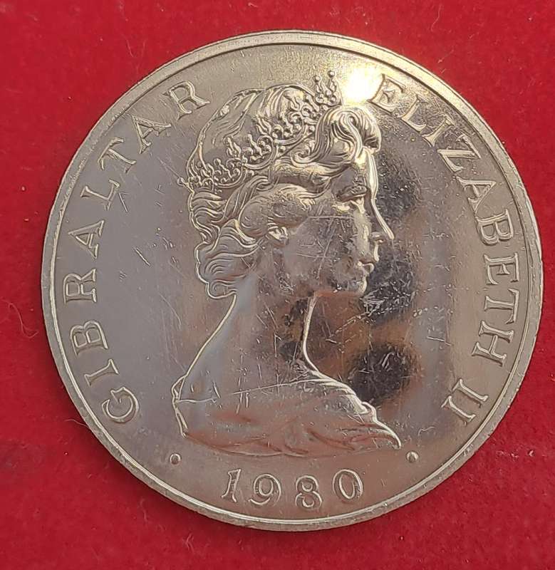 1980 Gibraltar 1 Crown 80th anniversary of the birth of the Queen Mother.Commemorative issue