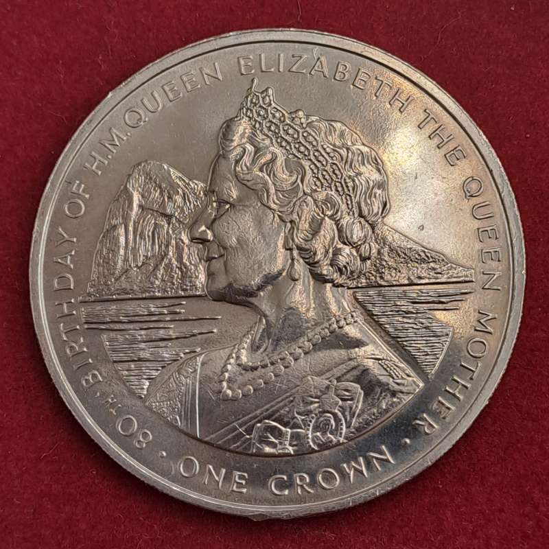 1980 Gibraltar 1 Crown 80th anniversary of the birth of the Queen Mother.Commemorative issue