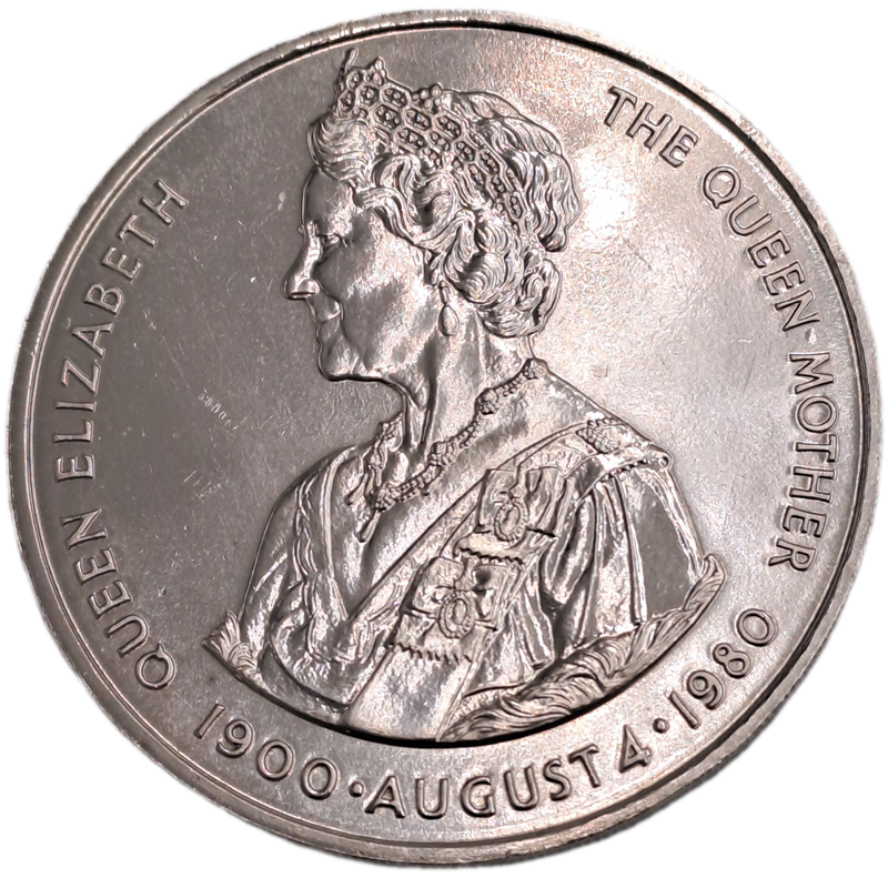 1980 Falkland Islands  50 Pence - Elizabeth II 80th Anniversary of the Queen Mother Commemorative