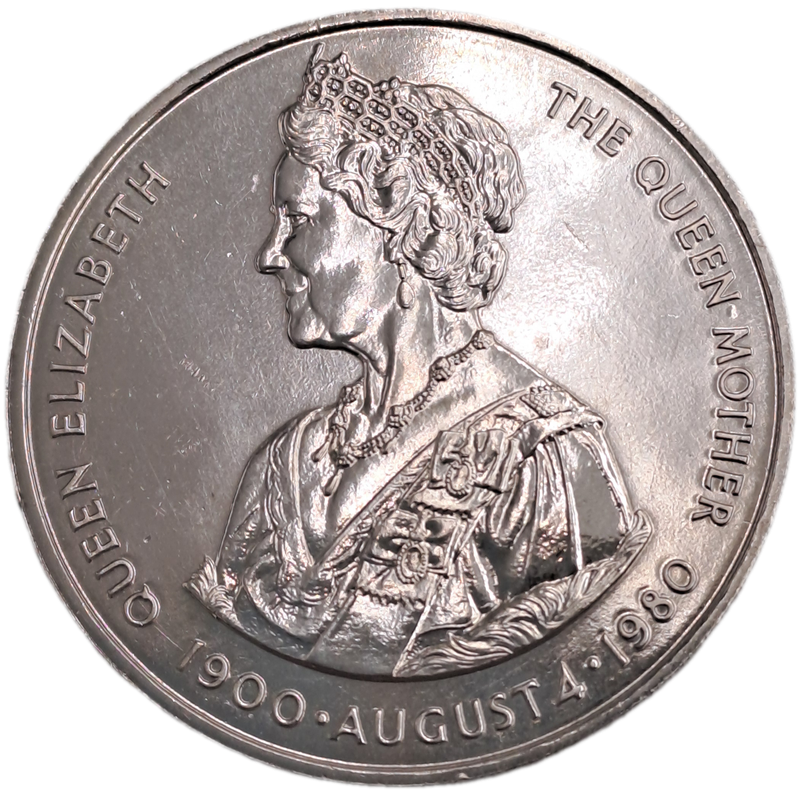 1980 Falkland Islands  50 Pence - Elizabeth II 80th Anniversary of the Queen Mother Commemorative