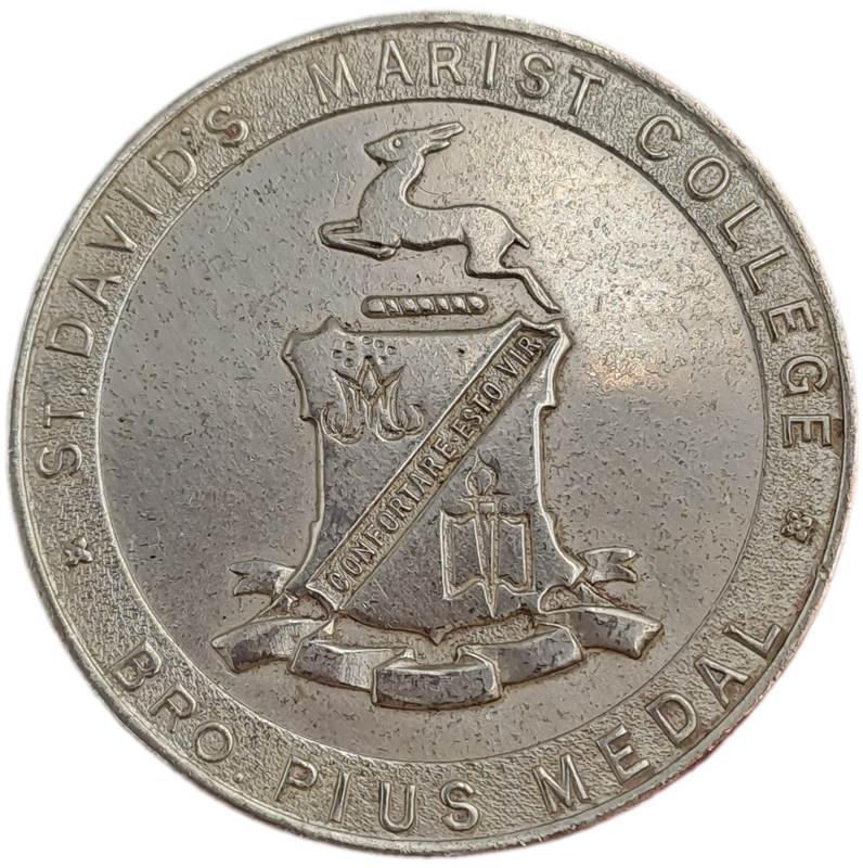 Vintage ST.David's Marist College Bro Plus Medal-Not engraved-Silver Plated - 25 gram