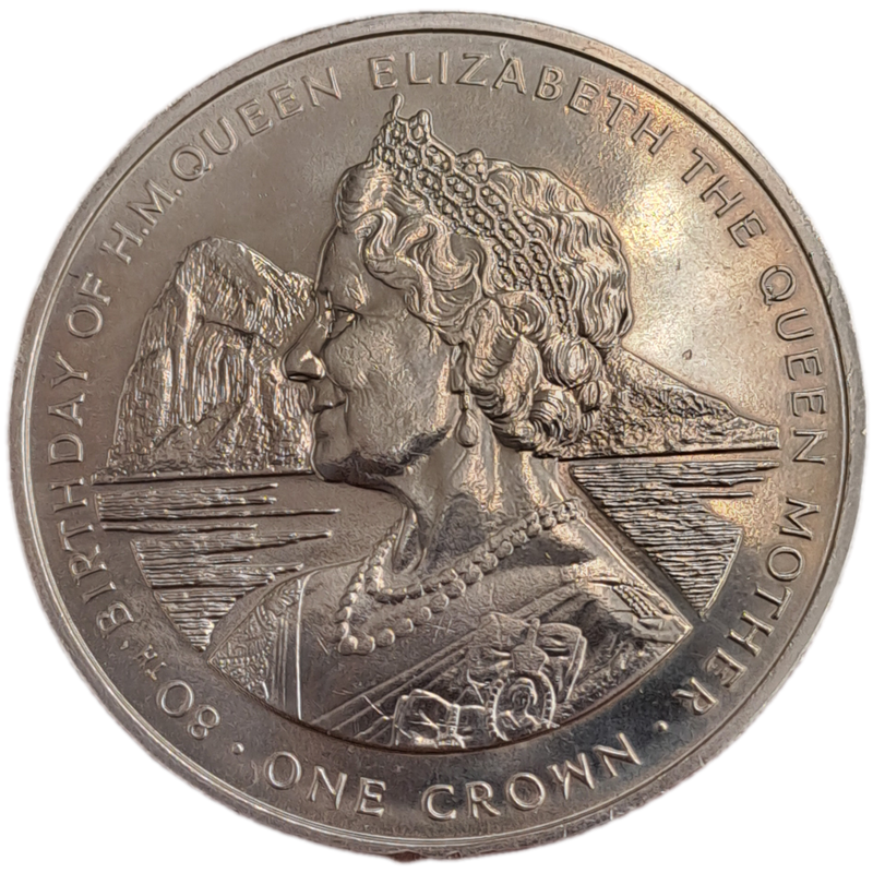 1980 Gibraltar 1 Crown 80th anniversary of the birth of the Queen Mother.Commemorative issue