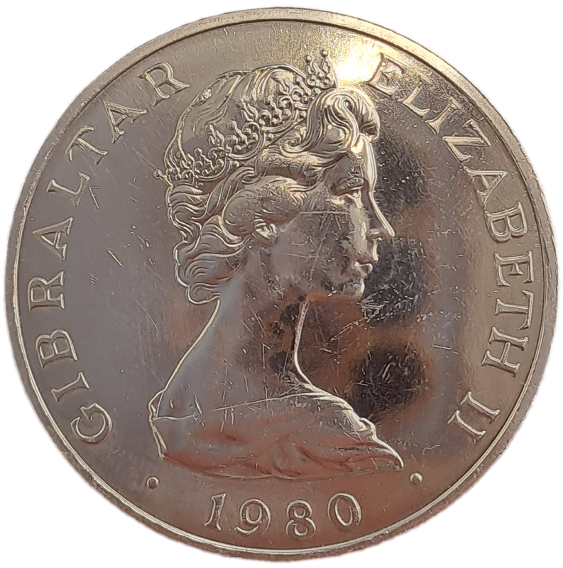 1980 Gibraltar 1 Crown 80th anniversary of the birth of the Queen Mother.Commemorative issue