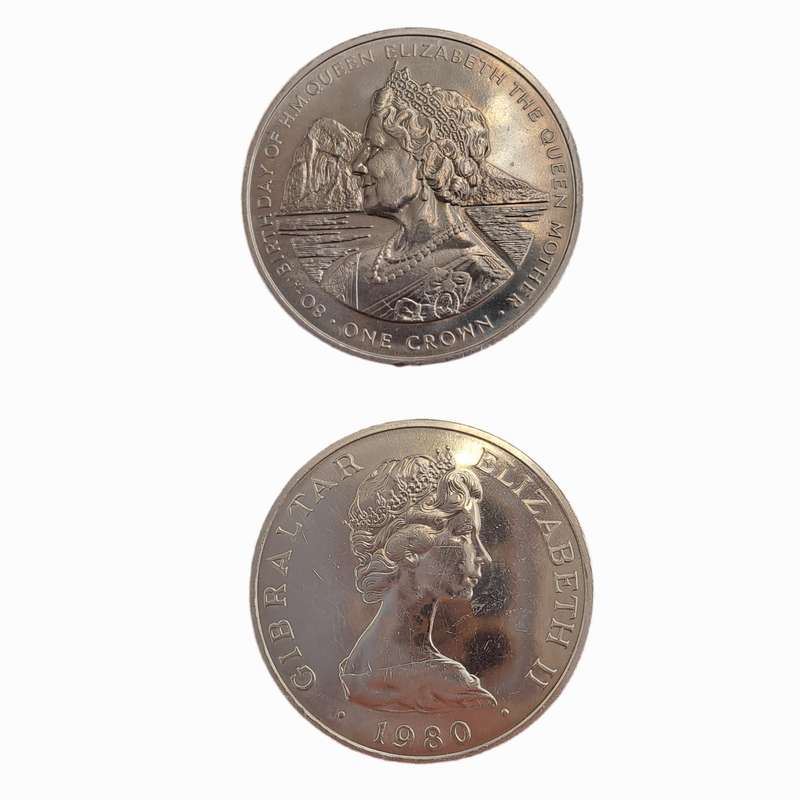 1980 Gibraltar 1 Crown 80th anniversary of the birth of the Queen Mother.Commemorative issue