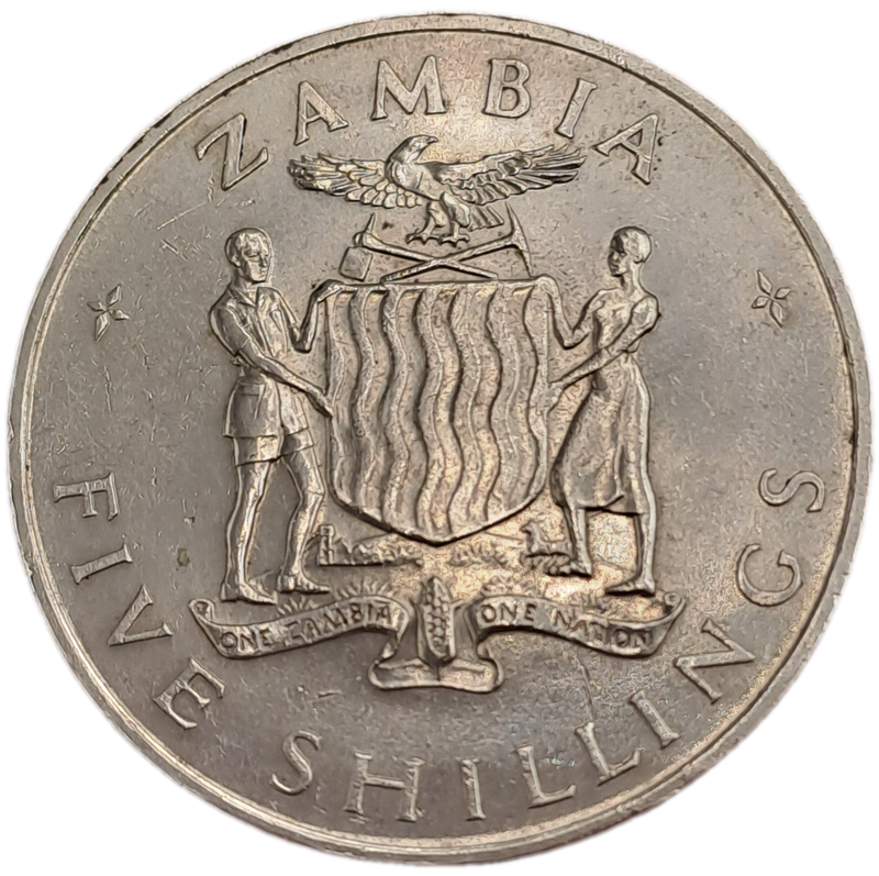 1965 Zambia  5 Shillings Independence