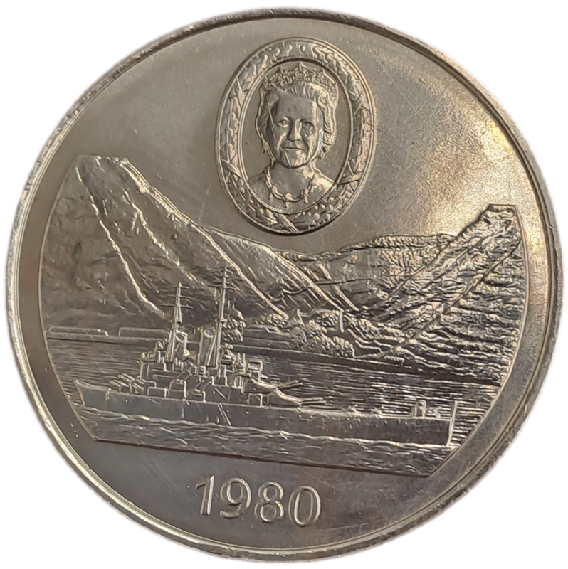 1980 25 Pence British Overseas Territories  Saint Helena, - Elizabeth II Queen Mother