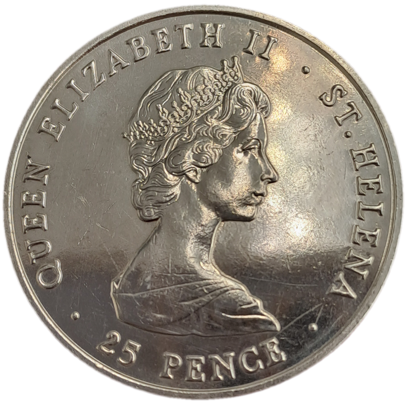 1980 25 Pence British Overseas Territories  Saint Helena, - Elizabeth II Queen Mother