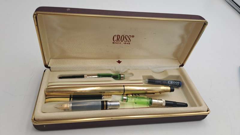 Vintage Cross Fountain Pen 14kt -385 Gold Nib interchangeable to Rolling Ball pen