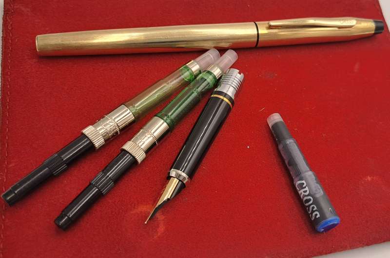 Vintage Cross Fountain Pen 14kt -385 Gold Nib interchangeable to Rolling Ball pen