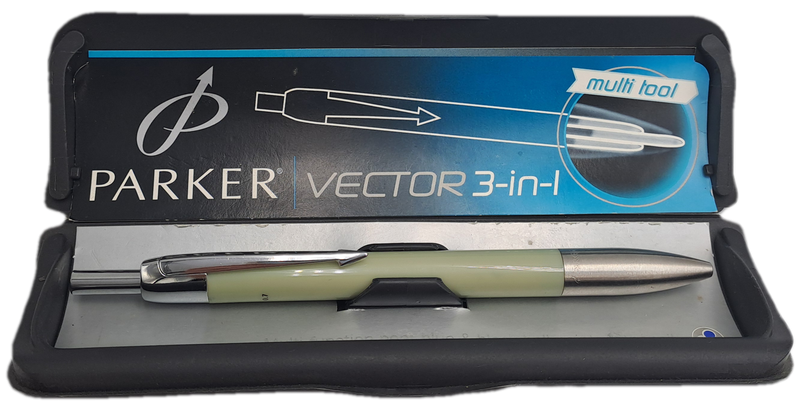Pre-owned Vintage Parker Vector 3-in-1 Multi Tool 0.7mm Pencil black and blue Refills