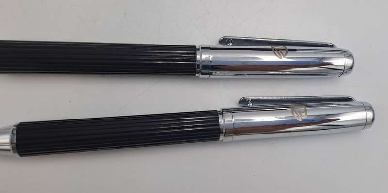 2 Corporate Gift Pens with Parker Refills Standard Bank Branded - Made in Taiwan -In Cases
