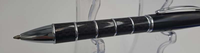 Black Brass Rollerball Pen With Chrome and Carbon Fibre Barrel  Parker Refill -Boxed