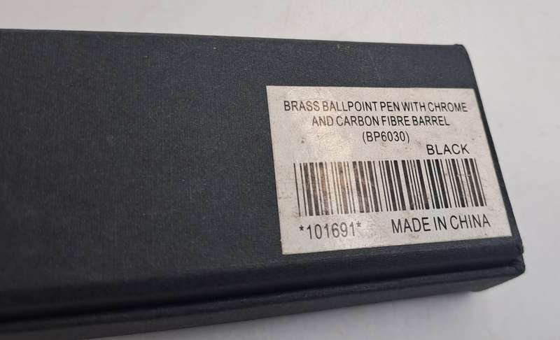 Black Brass Rollerball Pen With Chrome and Carbon Fibre Barrel  Parker Refill -Boxed