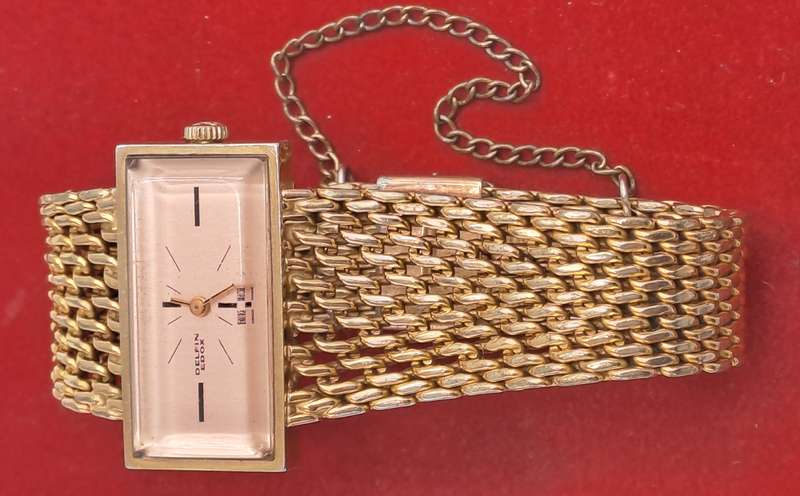 Vintage Swiss Made Delfin Edox Ladies watch Gold Tone Mechanical Ladies watch-Working
