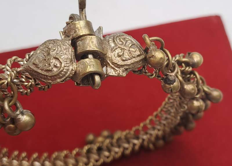 Antique / Vintage Brass Bracelet chain and bells
