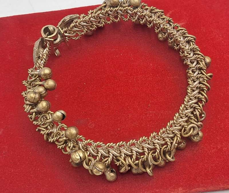 Antique / Vintage Brass Bracelet chain and bells