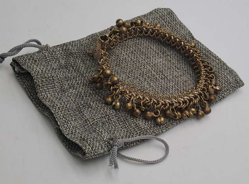 Antique / Vintage Brass Bracelet chain and bells