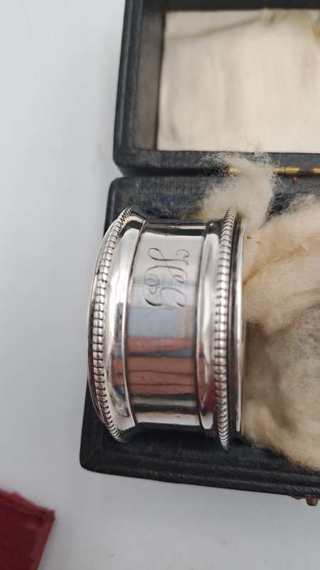 2  x 1923 Bermingham Hallmarked Sterling Silver Napkin Rings -Boxed