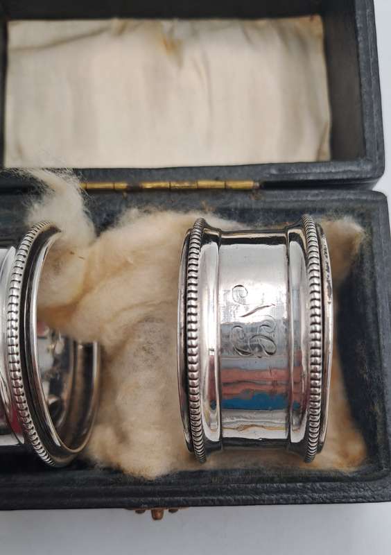 2  x 1923 Bermingham Hallmarked Sterling Silver Napkin Rings -Boxed