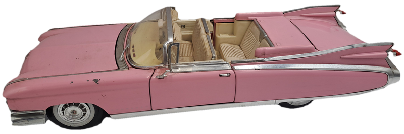 1959 Die-Cast Pink Cadillac Eldorado Biarritz Maisto Scale 1/18 made in Thailand-see Condition
