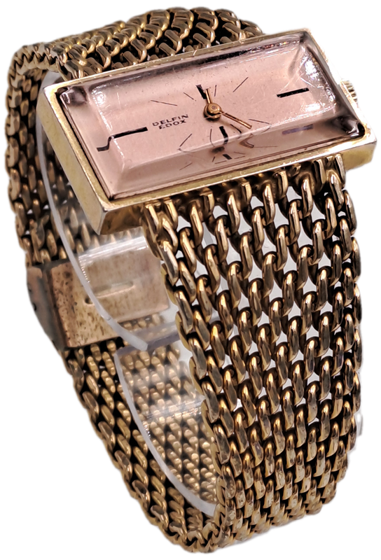 Vintage Swiss Made Delfin Edox Ladies watch Gold Tone Mechanical Ladies watch-Working