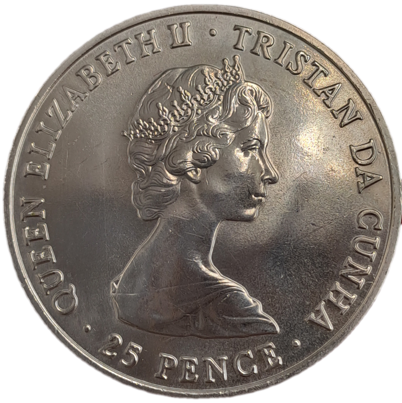 1980 -United Kingdom - 25 Pence -Tristan da Cunha-  Elizabeth II Queen Mother Birthday