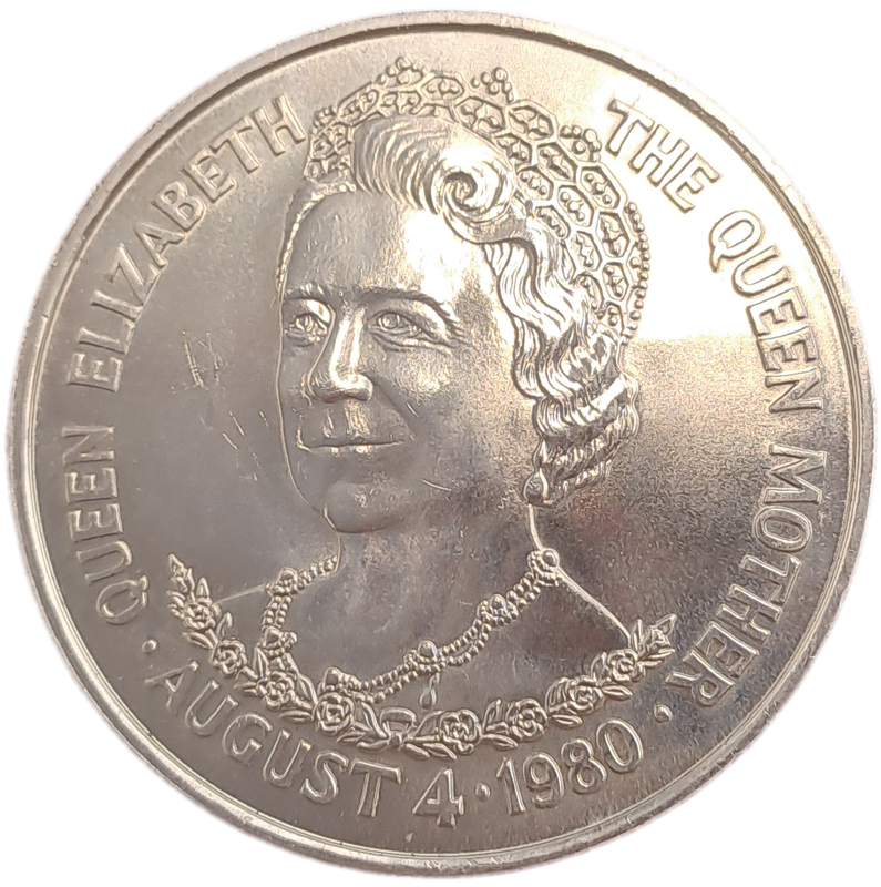 1980 -United Kingdom - 25 Pence -Tristan da Cunha-  Elizabeth II Queen Mother Birthday